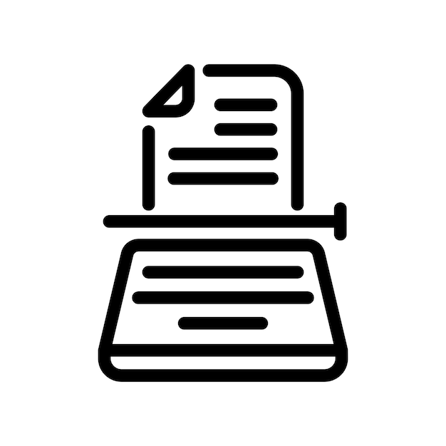 El icono de la máquina de escribir