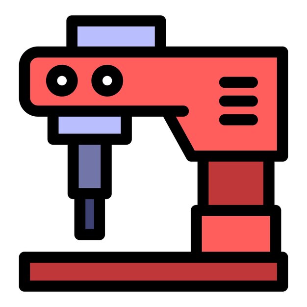 Icono de la máquina de fresado Contorno del icono vectorial de la maquinaria de fresado Color plano aislado