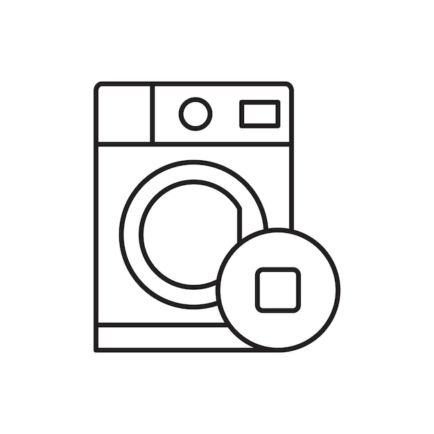 el icono de la máquina de lavar el signo de vector simple