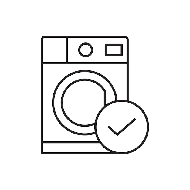 el icono de la máquina de lavar el signo de vector simple