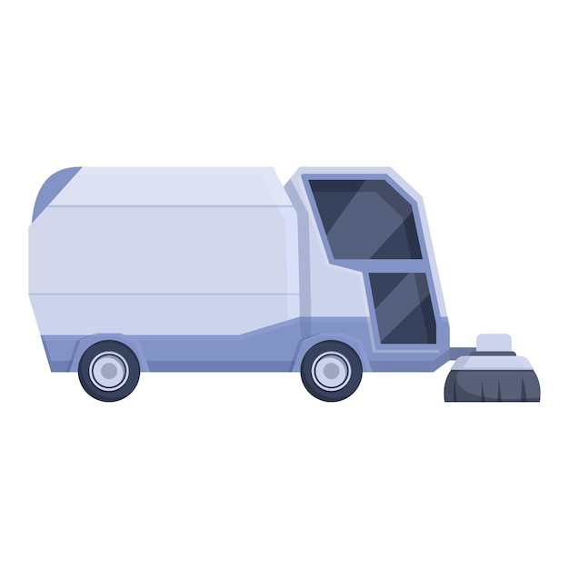Icono de máquina de limpieza vector de dibujos animados Camión de calle Escoba limpia