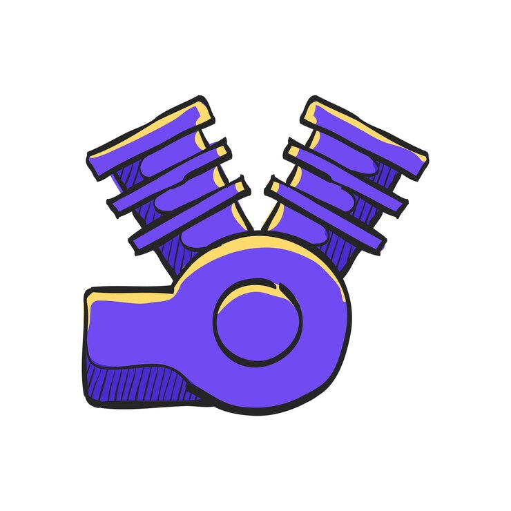 Vector icono de máquina de motocicleta en ilustración de vector de color dibujado a mano