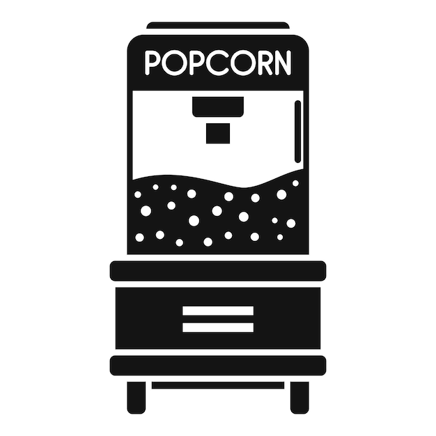 Icono de máquina de palomitas de maíz simple vector soporte de carrito de comida de maíz