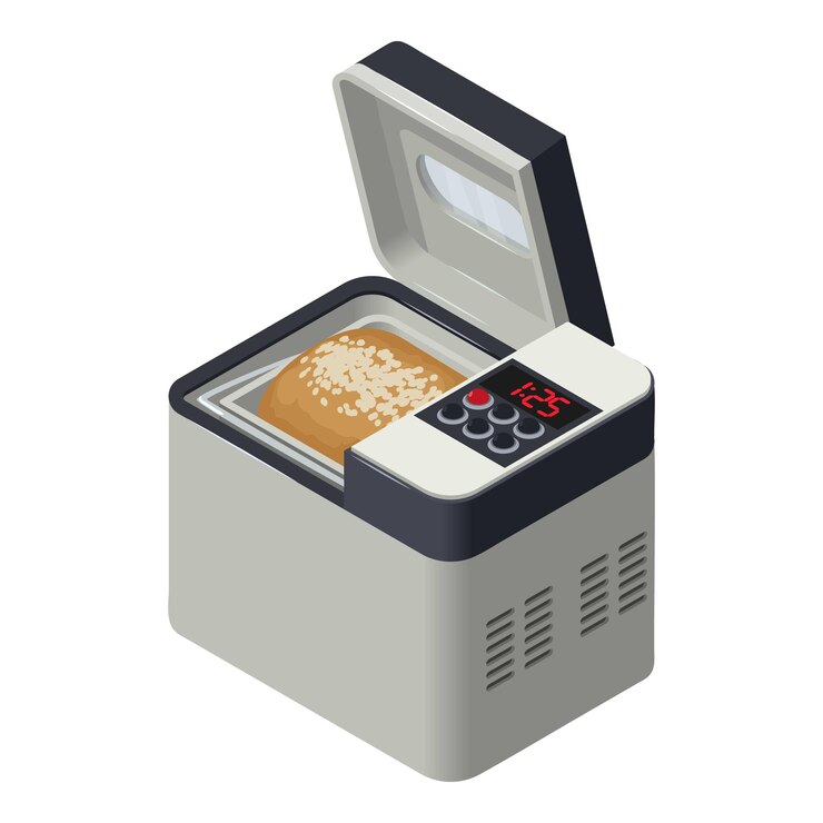 Vector icono de máquina de pan ilustración isométrica del icono de vector de máquina de pan para web