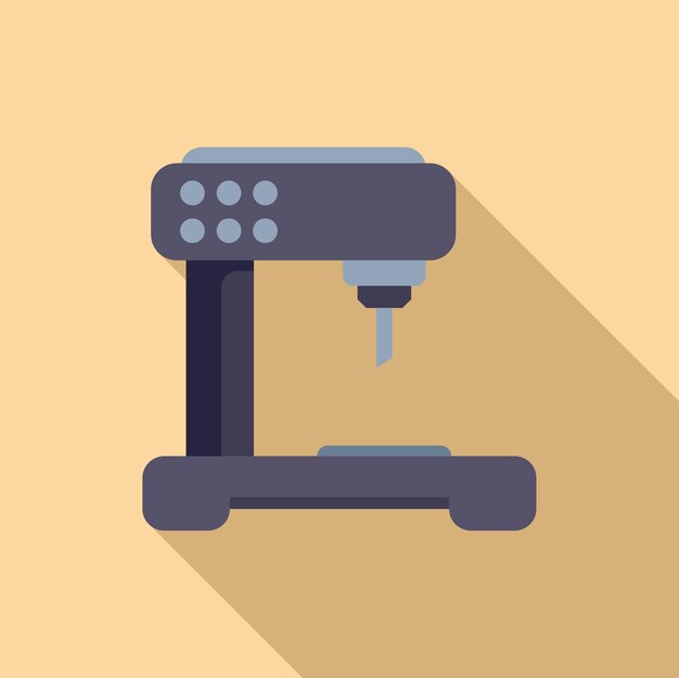 Icono de máquina de perforación de la industria vector plano Diseño de haz por computadora