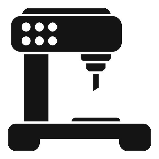 Icono de máquina de perforación de la industria vector simple Diseño de haz de computadora