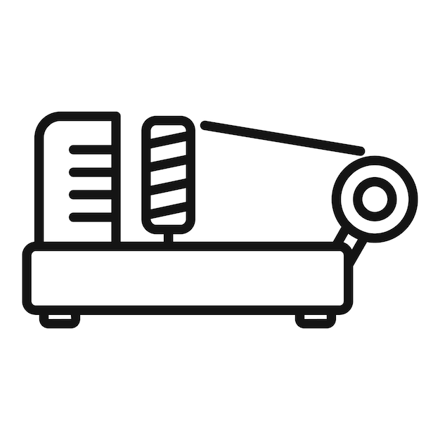 Icono de máquina de producción de hilo vector de contorno Fábrica de algodón Lana de seda