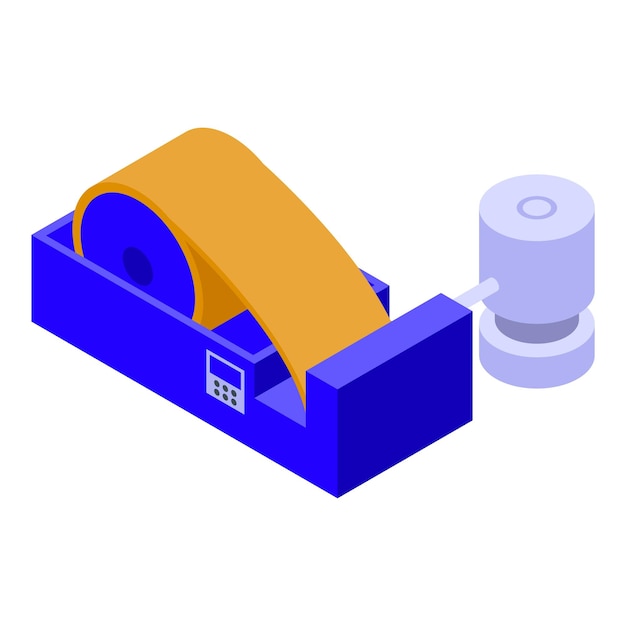 Icono de máquina de producción de papel Isométrico de icono de vector de máquina de producción de papel para diseño web aislado sobre fondo blanco