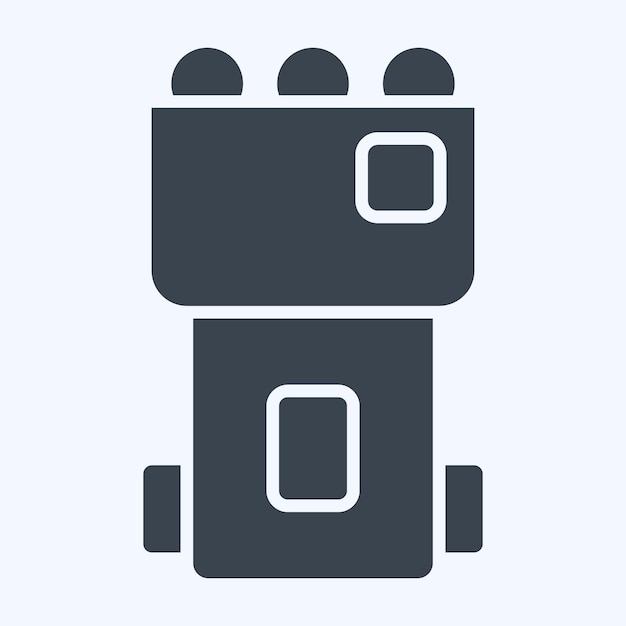 Ícono de la máquina de tenis relacionado con el símbolo de los deportes de tenis estilo glifo ilustración de diseño simple