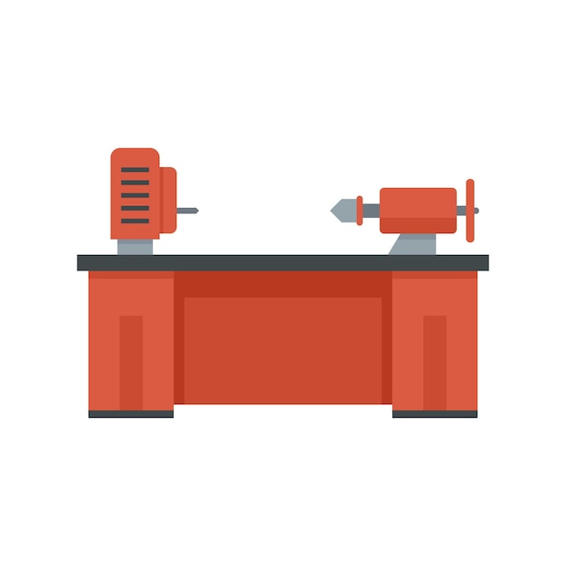 Icono de máquina de torno Ilustración plana del icono de vector de máquina de torno aislado sobre fondo blanco