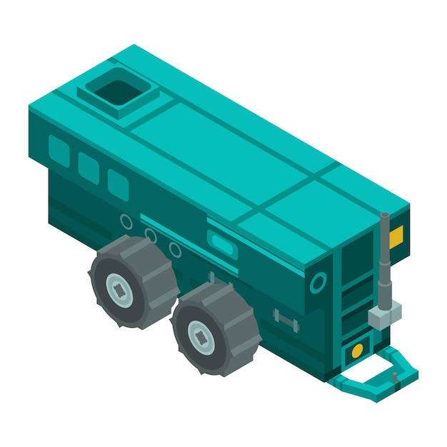 Icono de maquinaria de remolque agrícola Isométrico de icono de vector de maquinaria de remolque agrícola para diseño web aislado sobre fondo blanco