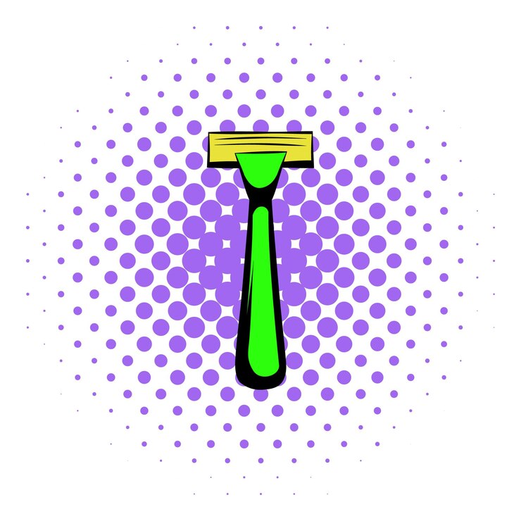Vector icono de maquinilla de afeitar en estilo cómic sobre un fondo blanco