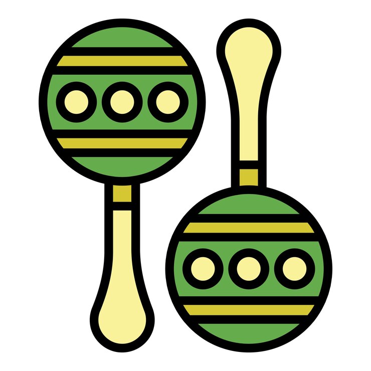 Vector icono de maracas de carnaval contorno maracas de carnaval vector icono color plano aislado