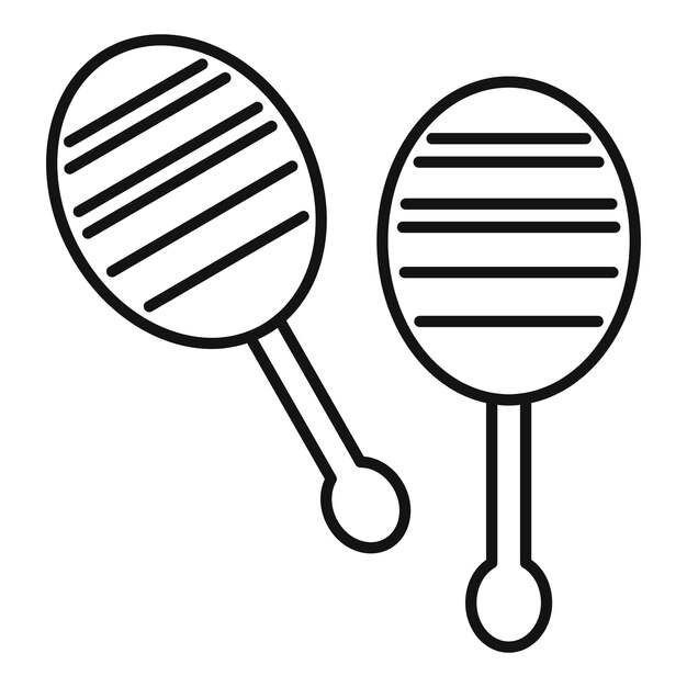 Icono de maracas mexicanas Icono de vector de maracas mexicanas de contorno para diseño web aislado sobre fondo blanco