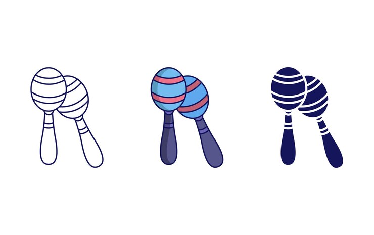 Vector icono de maracas