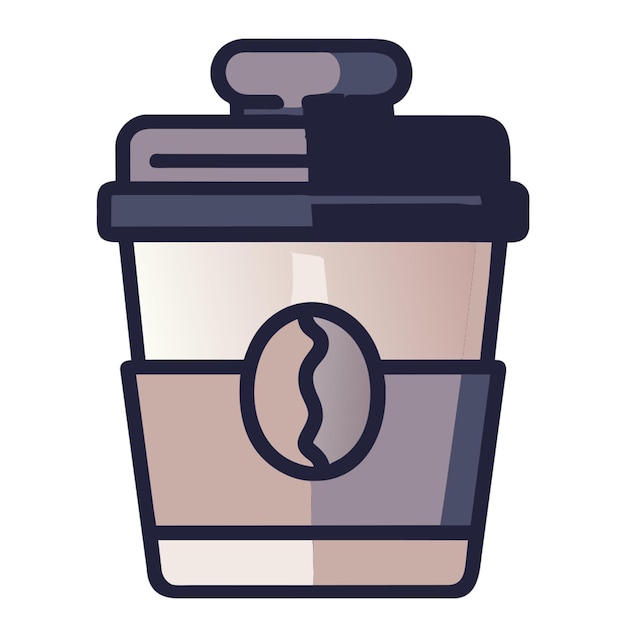 icono de marca de café con contorno de color