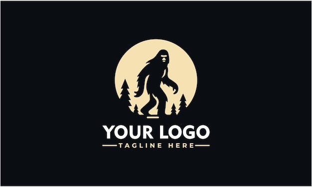 Icono de la marca Sasquatch Logo manténgalo T-Shirt cuadrado gráfico mítico Yeti Cryptid Emblema Vector