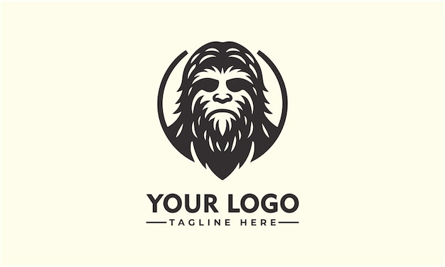 Icono de la marca Sasquatch Logo manténgalo T-Shirt cuadrado gráfico mítico Yeti Cryptid Emblema Vector
