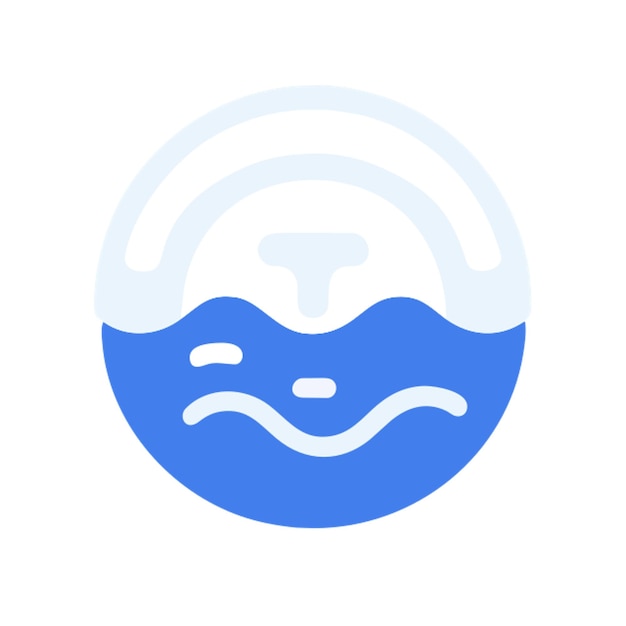 un icono de la marca de software de gestión de ríos circular con formas de colores gradiente