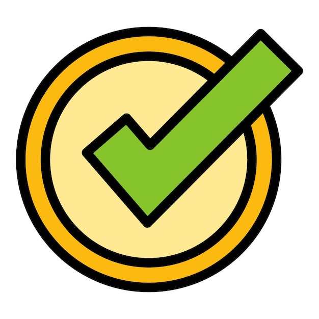 Icono de marca de verificación contorno icono de vector de marca de verificación para diseño web aislado en color de fondo blanco plano