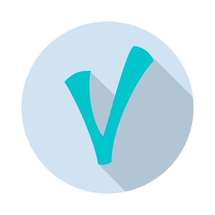 Vector icono de marca de verificación en estilo plano con sombra larga haga clic y elija el símbolo