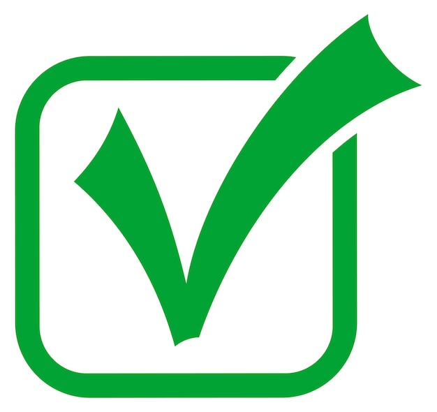 Icono de marca de verificación Marca de verificación símbolo correcto Ok signo aprobado ilustración vectorial aislada