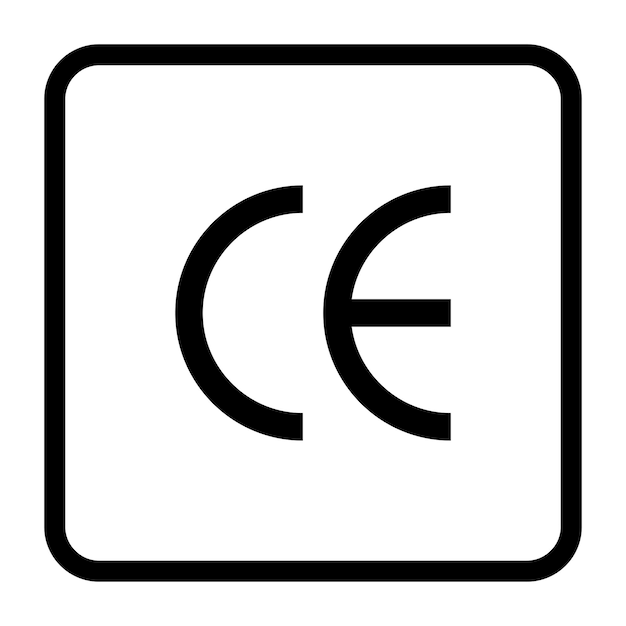 Ícono del marcado de certificación CE signo vectorial aislado síbola