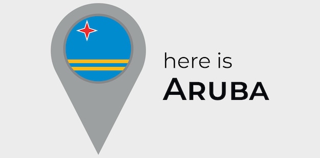 El icono del marcador de mapa de aruba aquí es la ilustración vectorial de aruba