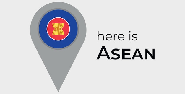 El icono del marcador de mapa de la asean aquí es una ilustración vectorial de la asean