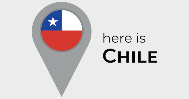 Icono de marcador de mapa de chile aquí es ilustración de vector de chile