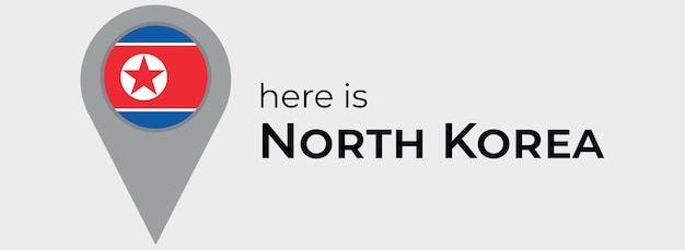 El icono del marcador del mapa de Corea del Norte aquí es la ilustración vectorial de Corea del Norte
