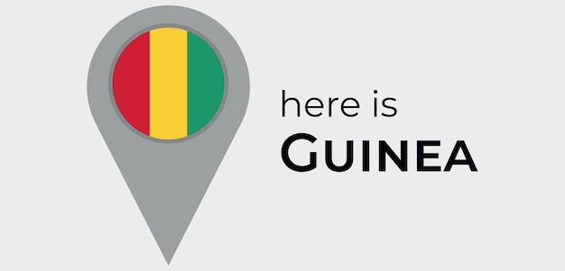 Icono de marcador de mapa de guinea aquí es ilustración de vector de guinea