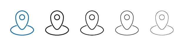 Icono de marcador de mapa Logotipo vectorial de esquema para el usuario web