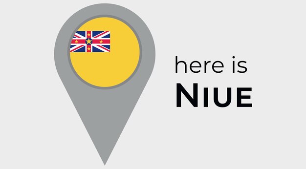 El icono del marcador de mapa de Niue aquí es la ilustración vectorial de Niue