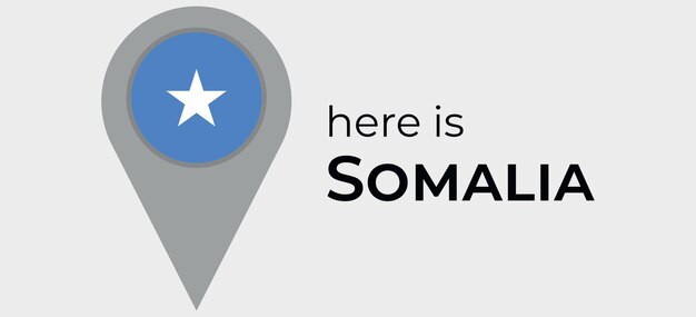 El icono del marcador del mapa de Somalia aquí es la ilustración del vector de Somalia