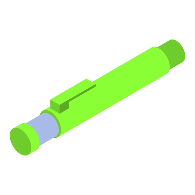 Icono de marcador de pluma verde Isométrico del icono de vector de marcador de pluma verde para diseño web aislado sobre fondo blanco