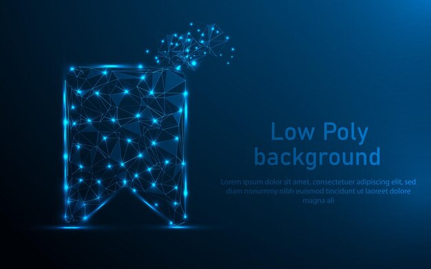 Ícono de marcador polimétrico bajo Símbolo favorito digital poligonal Diseño geométrico moderno para la interfaz de usuario de la aplicación web Marcador 3D minimalista para navegación Guardando contenido
