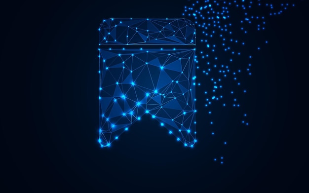 Ícono de marcador polimétrico bajo Símbolo favorito digital poligonal Diseño geométrico moderno para la interfaz de usuario de la aplicación web Marcador 3D minimalista para navegación Guardando contenido