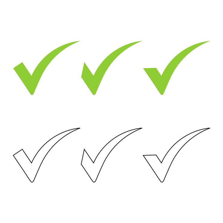 Vector ícono de las marcas de verificación varias ilustraciones de los íconos de verificación diferentes
