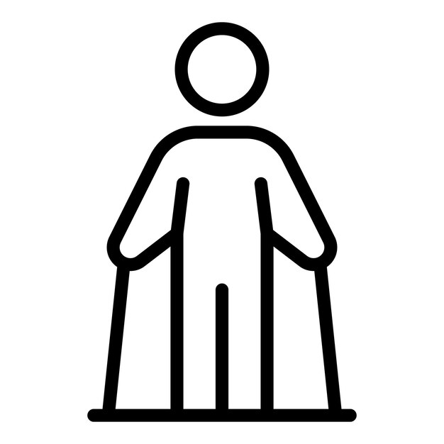 Icono de marcha nórdica de equipo Contorno de icono de vector de marcha nórdica de equipo para diseño web aislado sobre fondo blanco