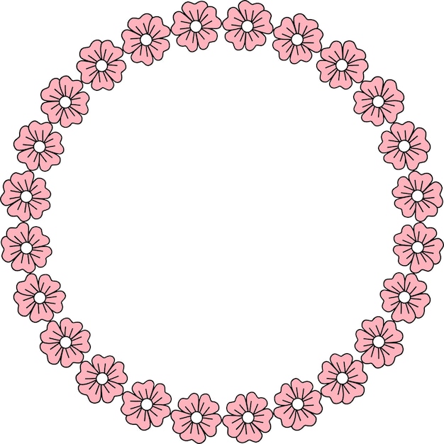 Icono de marco de borde de flor dibujado a mano para sitio web, documento, diseño de afiches, impresión, aplicación.