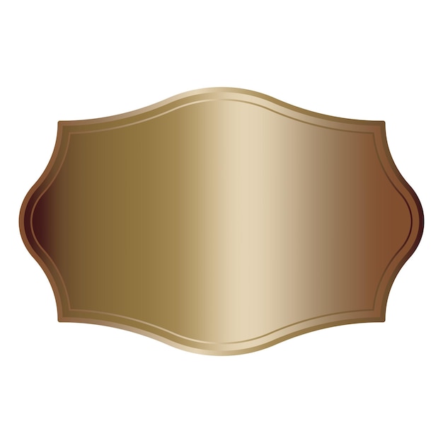Ícono de marco de bronce Forma vectorial clásica Etiqueta marrón gradiente Insignia elegante y vacía