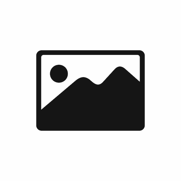 Icono de marco de fotos en estilo sencillo sobre un fondo blanco.