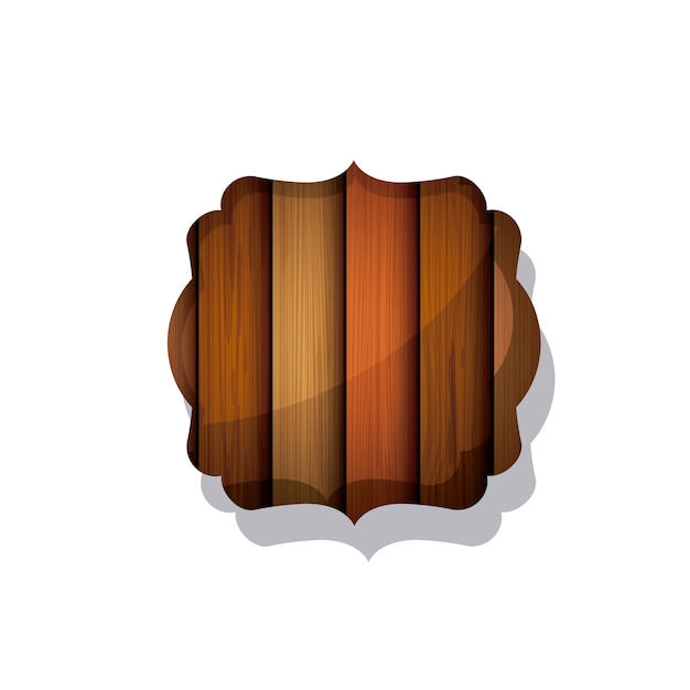 Vector icono de marco marrón madera y rayas