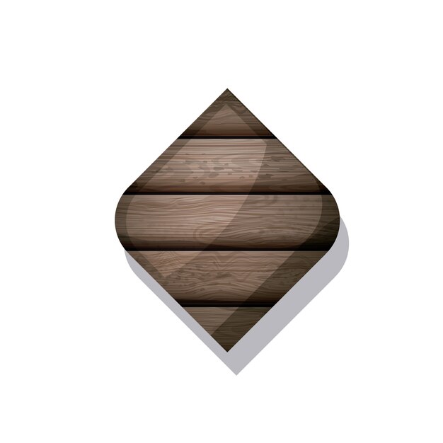 Vector icono de marco marrón madera y rayas