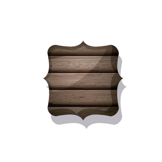 Vector icono de marco marrón madera y rayas