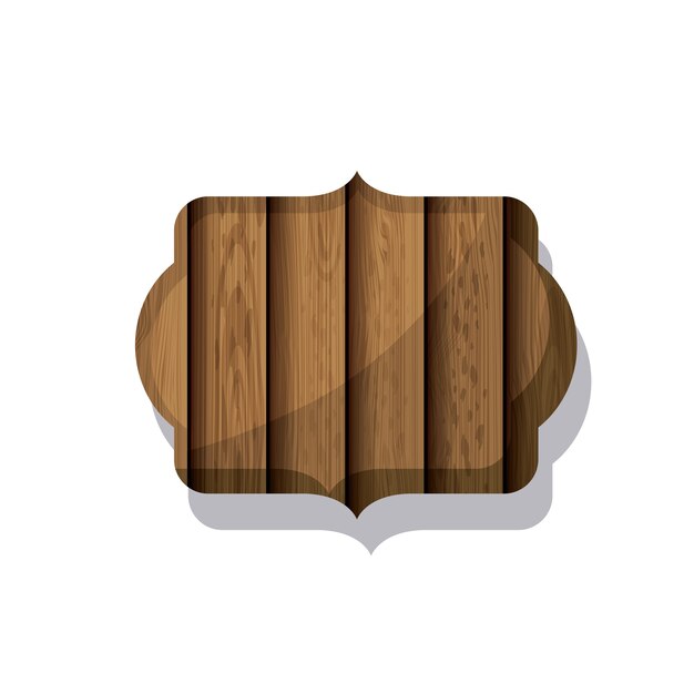 Vector icono de marco marrón madera y rayas