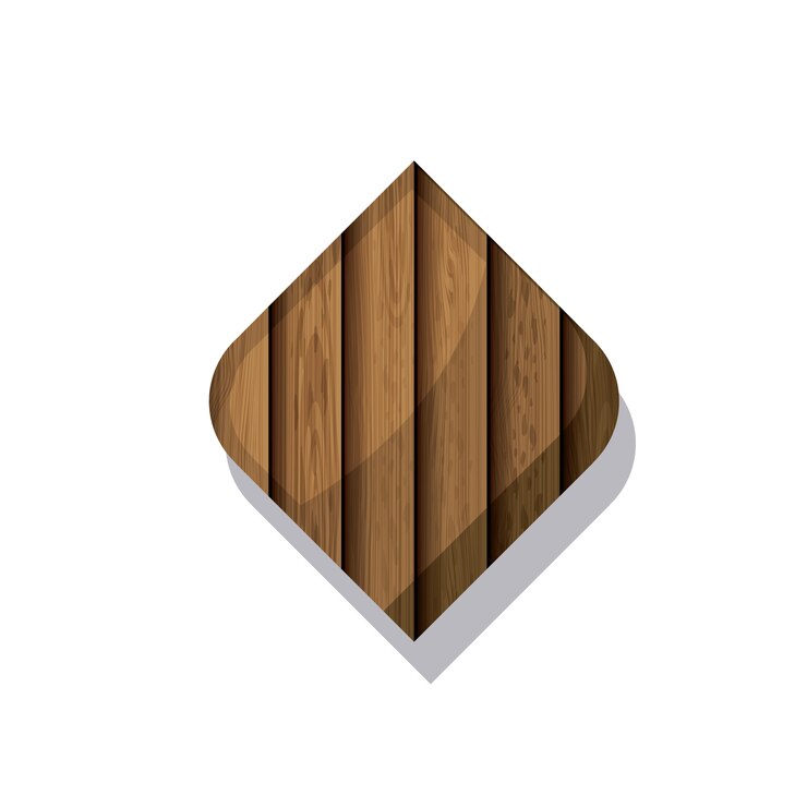Vector icono de marco marrón madera y rayas