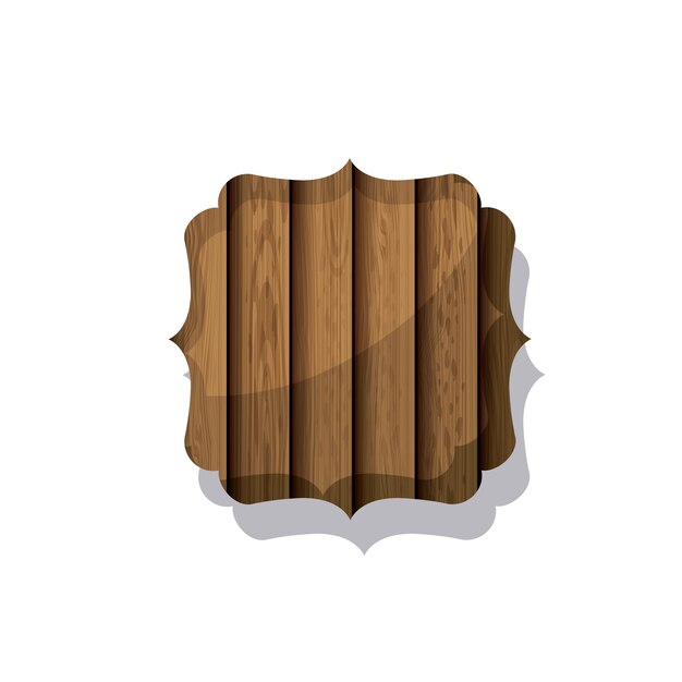 Vector icono de marco marrón madera y rayas