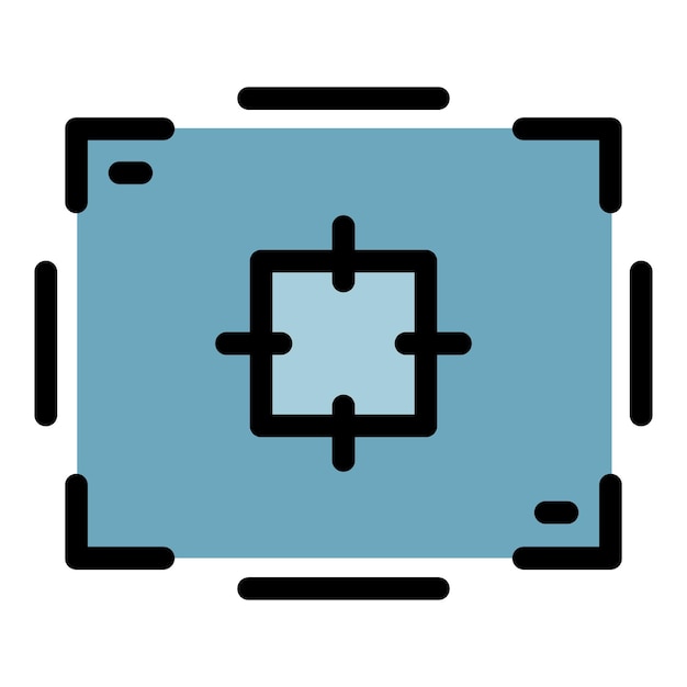 Icono de marco de registro de objetivo Contorno de icono de vector de marco de registro de objetivo color plano aislado